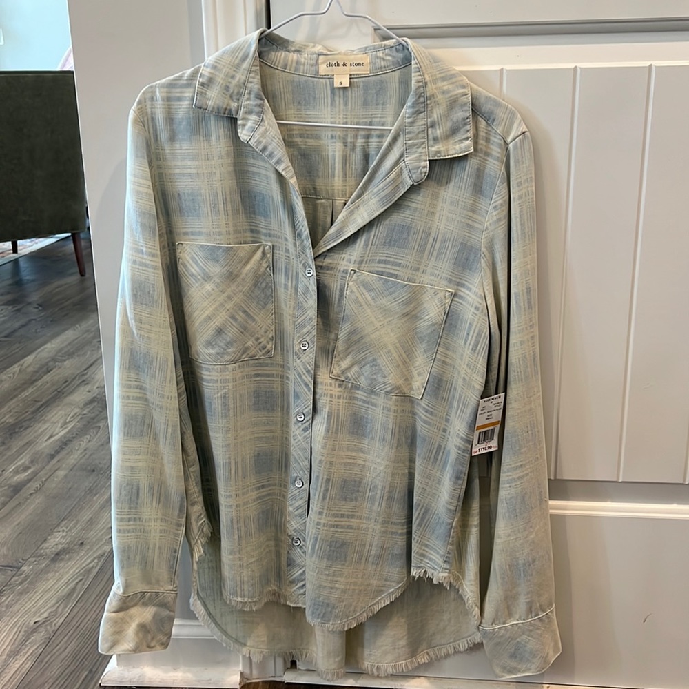 Cloth & Stone Top - Shadow Plaid